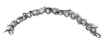 MOON $290-sterling silver bracelet with hammered links and a lightly brushed surface (7 1/4" long)